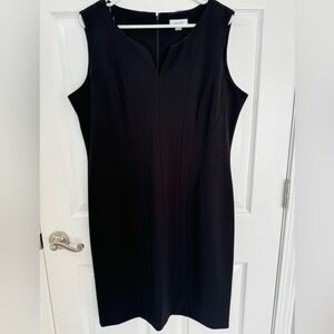 Calvin Klein V-neck straight sleeveless black dress
